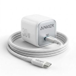 ANKER ZOLO A2698 30W 1 PORT USB-C CHARGER WITH USB-C TO USB-C CABLE , NO WARRANTY