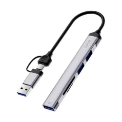 WIWU ZOLO (Wi-HB003) 5 IN 1 USB-C/USB-A HUB+SD/TF MEMORY CARD READER, NO WARRANTY